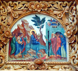 Икона Входа Господня в Иерусалим на иконостасе Боровецкой церкви. Увеличить изображение. Размер файла: 227,25 Kb [800X722]