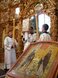 Всенощное бдение в канун празднования Преображения Господня. Увеличить изображение. Размер файла: 119,53 Kb [525X700]