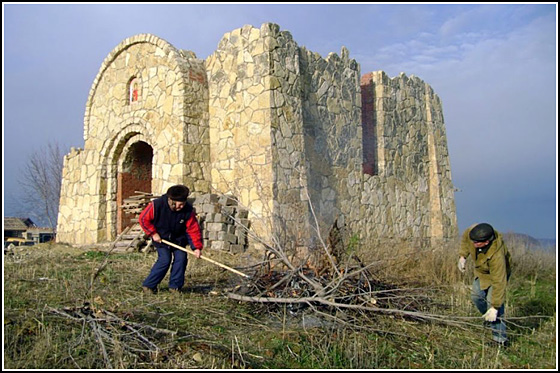 Строительство церкви в Икском Устье