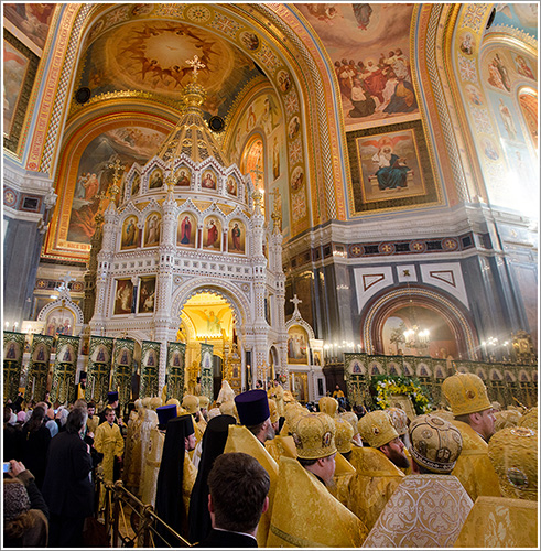 Патриаршее богослужение в Храме Христа Спасителя. Рождественские чтения 2014