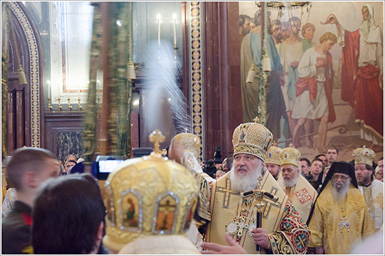 Патриаршее богослужение в Храме Христа Спасителя. Рождественские чтения 2014