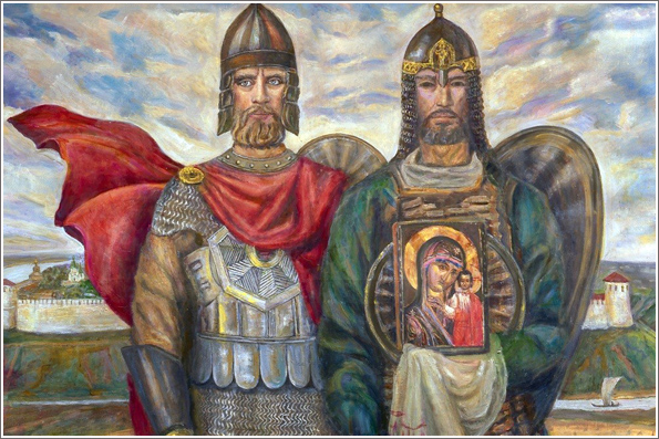 Казанская икона Божией Матери, Минин и Пожарский