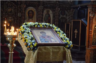 Икона святителя Спиридона с частицей мощей в Свято-Вознесенском архиерейском подворье г. Набережные Челны