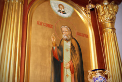 Архиерейское богослужение в храме Серафима Саровского. Увеличить изображение. Размер файла: 228216,22 Kb [800X536]