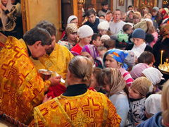 Причастие детей воскресной школы. Увеличить изображение. Размер файла:585,78 Kb [800X600]