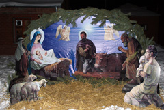 Установка Рождественского вертепа. Увеличить изображение. Размер файла: 560,58 Kb [800X536]